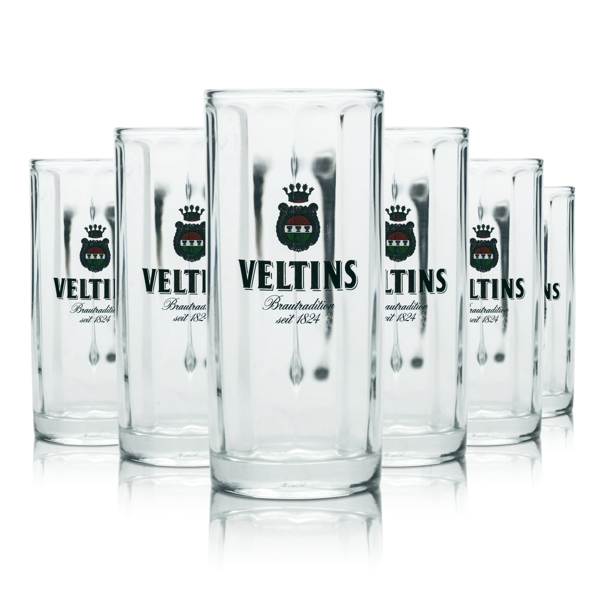 6x Veltins 0.2l contour beer mug Pilsener glasses Brewery Gastro Calibrated V+ – View 3