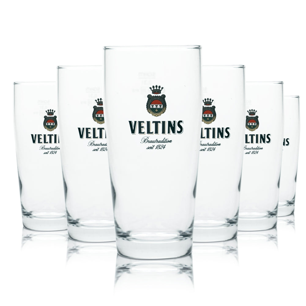 6x Veltins 0.3l beer mug tumbler trophy glasses, calibrated, catering, brewery