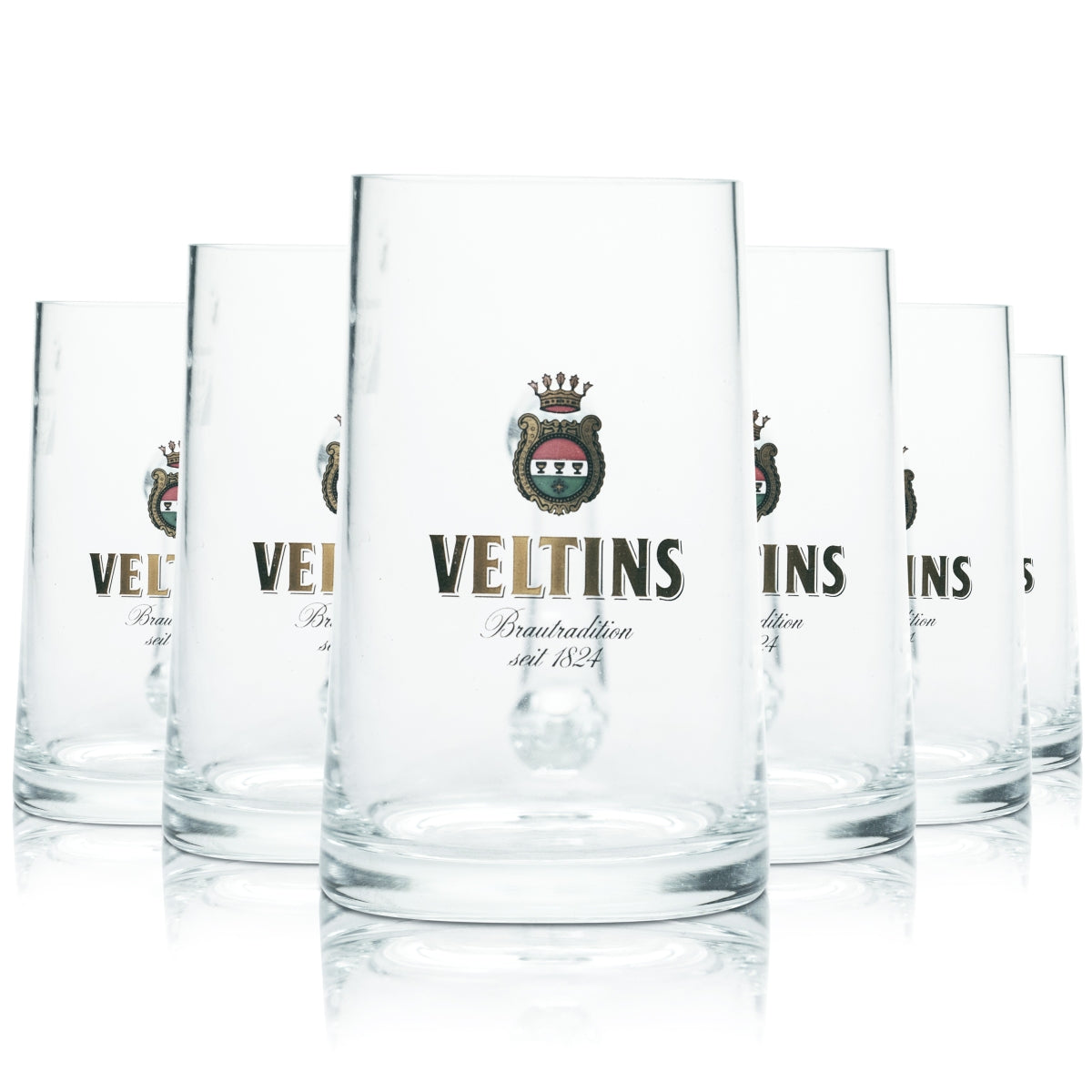 6x Veltins 0.3l mug beer glasses, restaurant-sized, calibrated, brewery Pils
