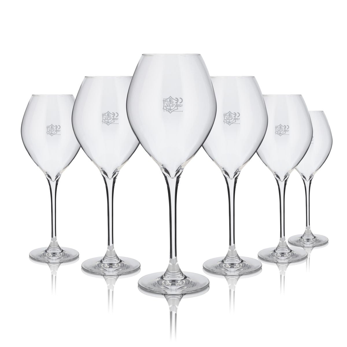 6x Veuve Clicquot Glass 0.2l Champagne Goblet Flute Pot-bellied Glasses Set Sparkling Wine