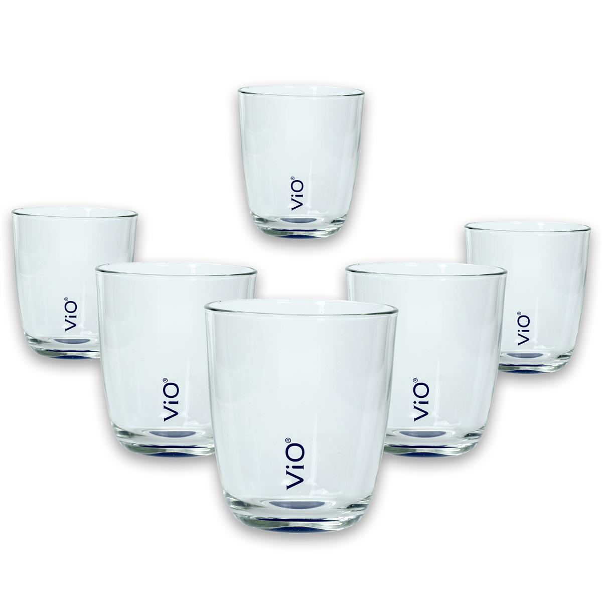 6x Vio Water Glass Tumbler Design Blue