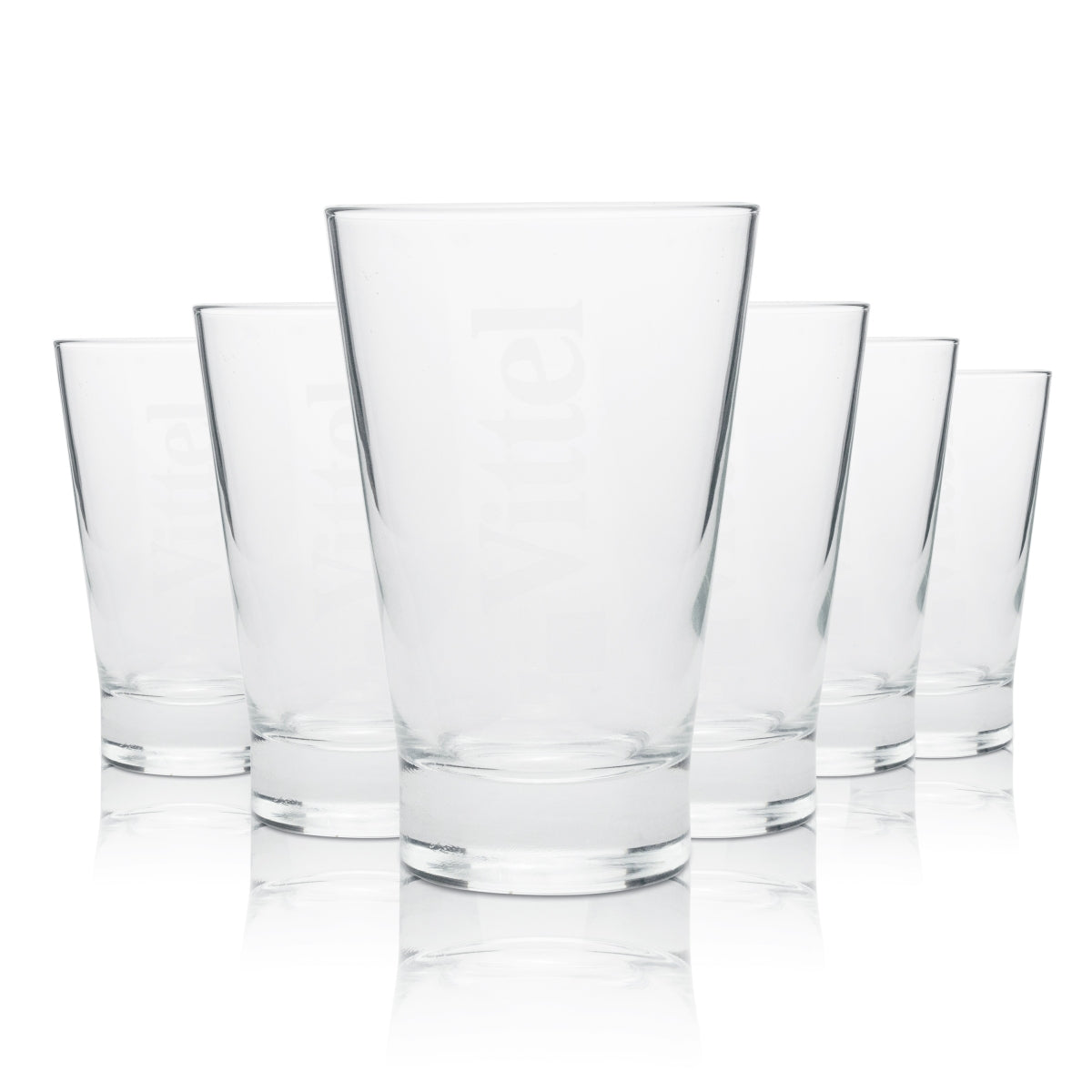 6x Vittel Glass 270ml Tumbler Cup Mineral Water Sparkling Glasses Soda Spring