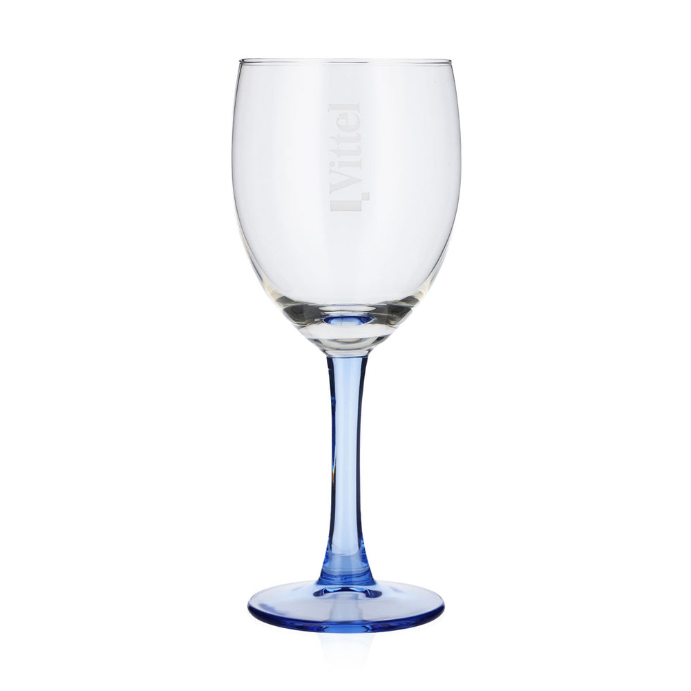 6x Vittel water glass goblets Water glasses with blue stems
