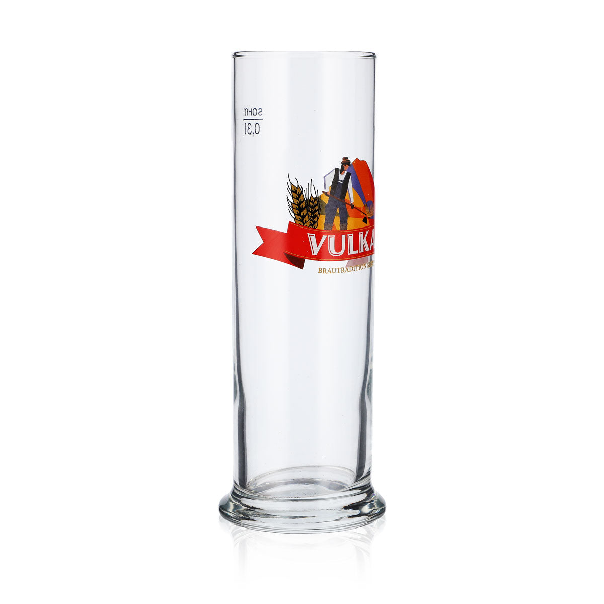6x Vulkanbräu beer glass 0.3l beer glasses beer mug red banner – View 3