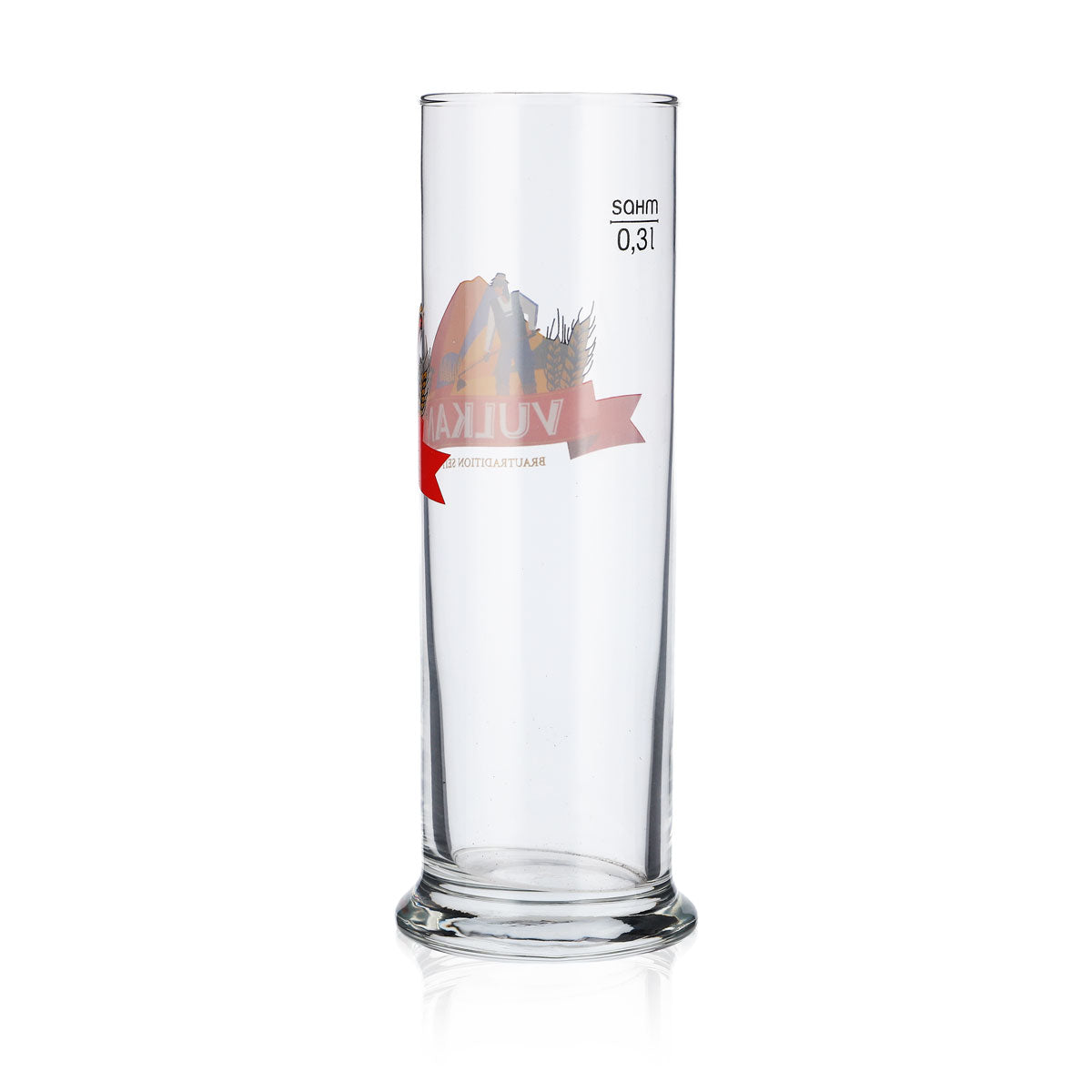 6x Vulkanbräu beer glass 0.3l beer glasses beer mug red banner – View 4
