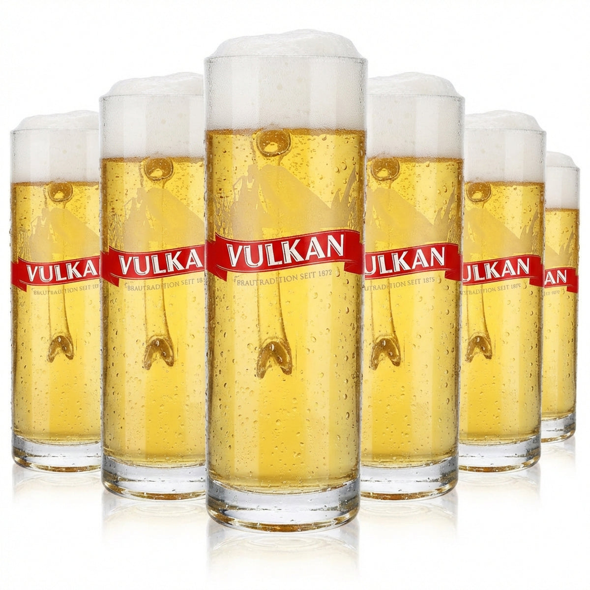 6x Vulkanbräu beer glass 0.3l mug beer stein beer mug Dallas