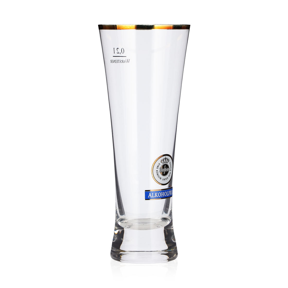 6 Warsteiner Beer Glasses, 0.2 L, Cup-Shaped, Non-Alcoholic, Gold Rim – View 3