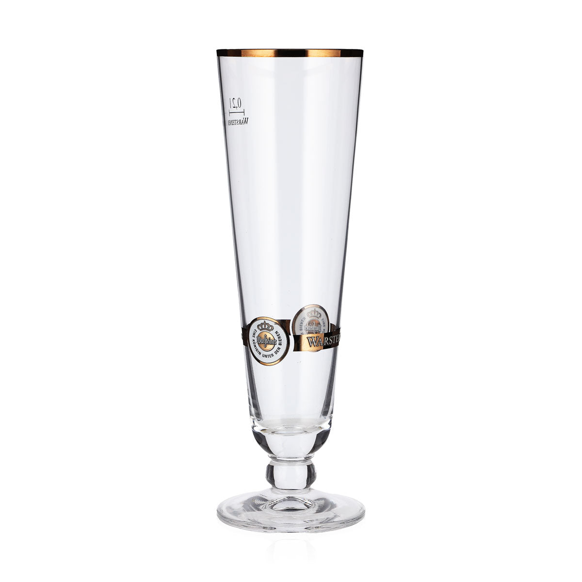 6 Warsteiner Beer Glasses, 0.2 L, Trophy Shape, Bronze, with Logo – View 4