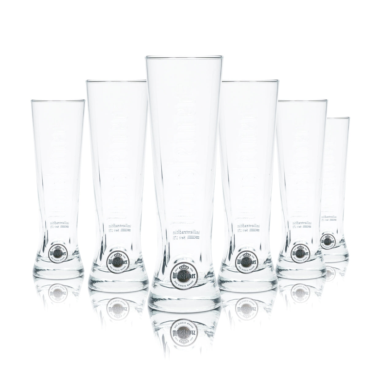6x Warsteiner beer glass 0.2 l premium cup glasses mug relief trophy tulip stem