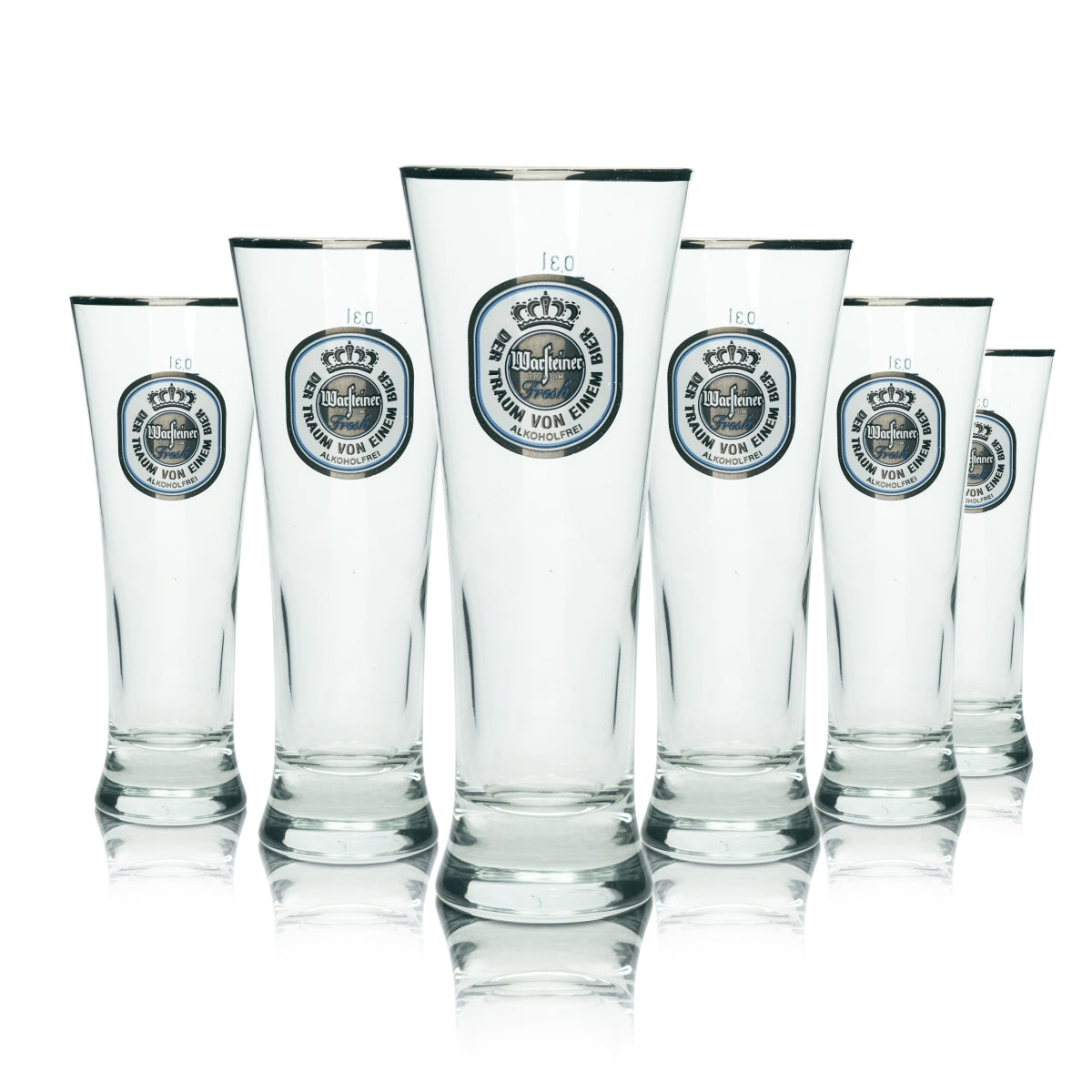6x Warsteiner Beer Glass 0.3l Non-Alcoholic Goblet Glasses Pilsner Tumblers Tulip Mug