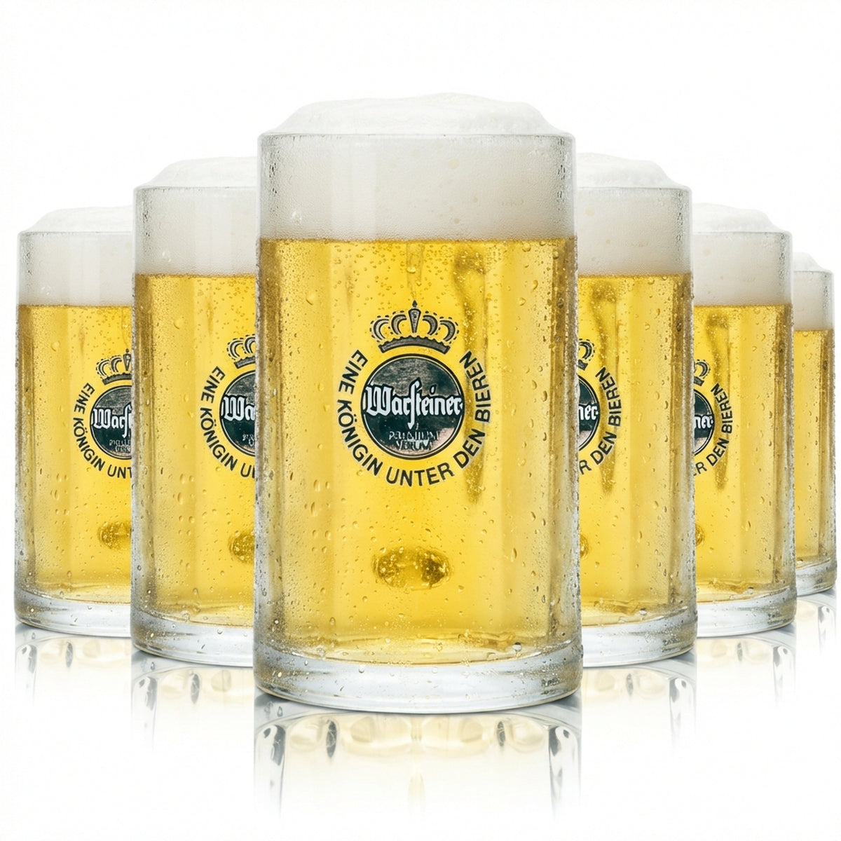 6x Warsteiner beer glass 0.3l mug Rastal Seidel handle glasses Brewery mugs Bar