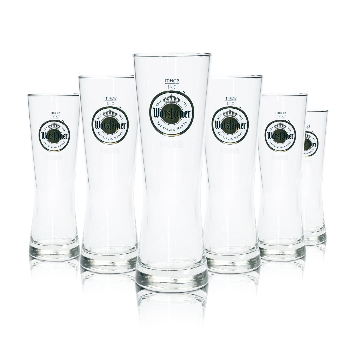 6x Warsteiner Beer Glass 0.4l Goblet Herb Cup Glasses Tulip Mug Willi Bar