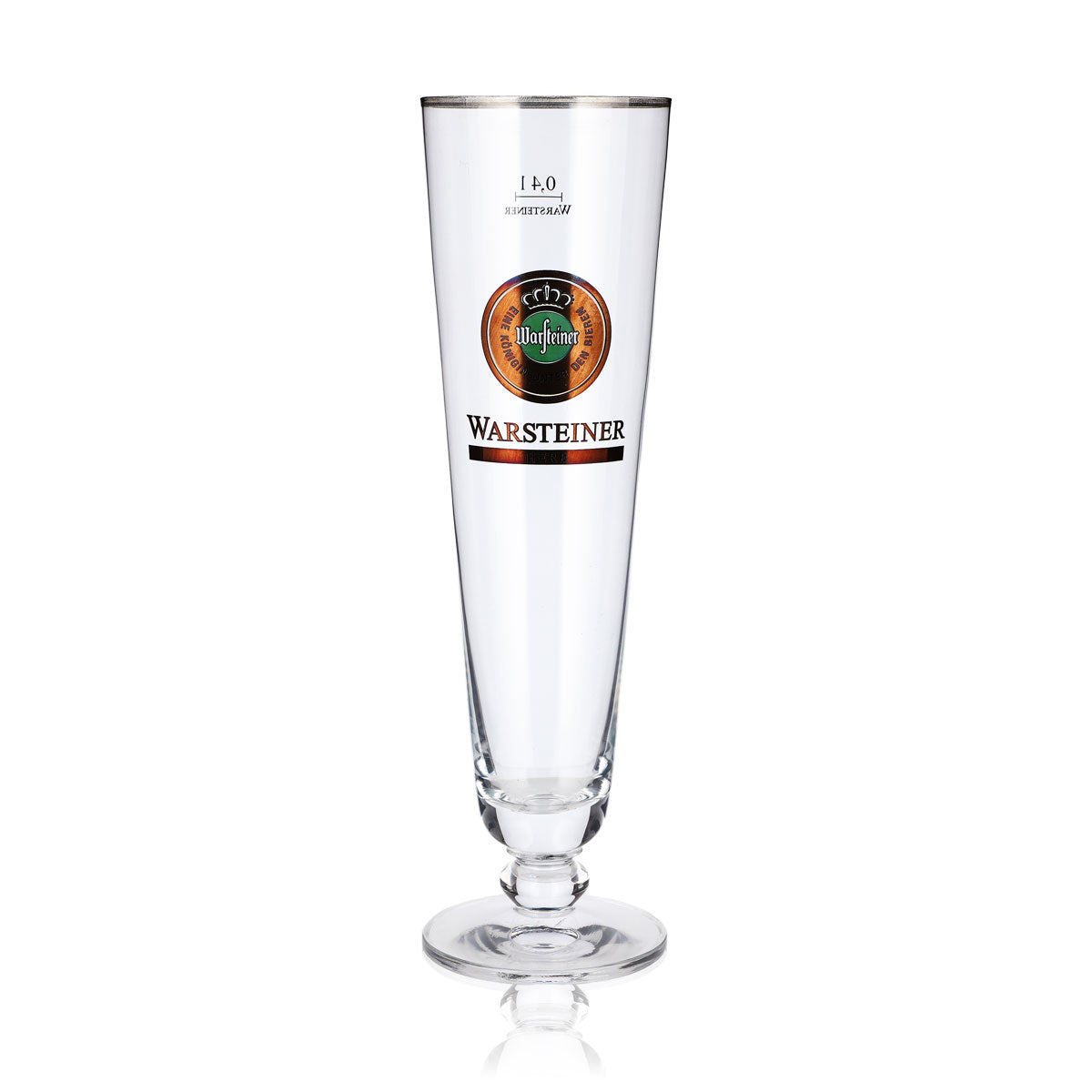 6 Warsteiner Beer Glasses, 0.4 L, Goblet, Silver Rim, Dry – View 2
