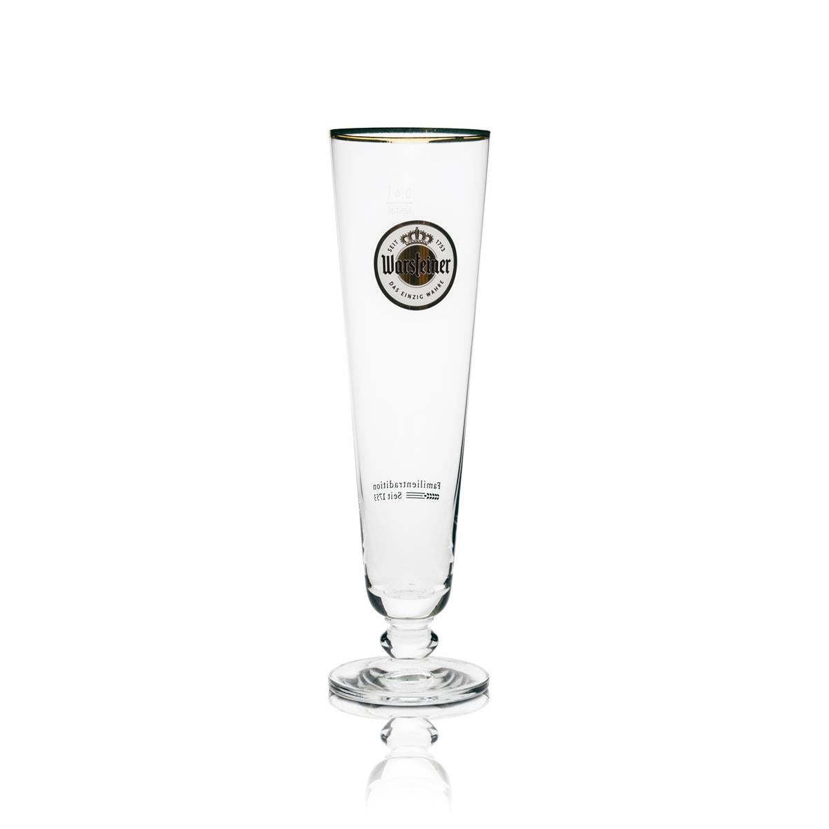 6x Warsteiner beer glass 0.4 l tulip shape, exclusive gold rim – View 2