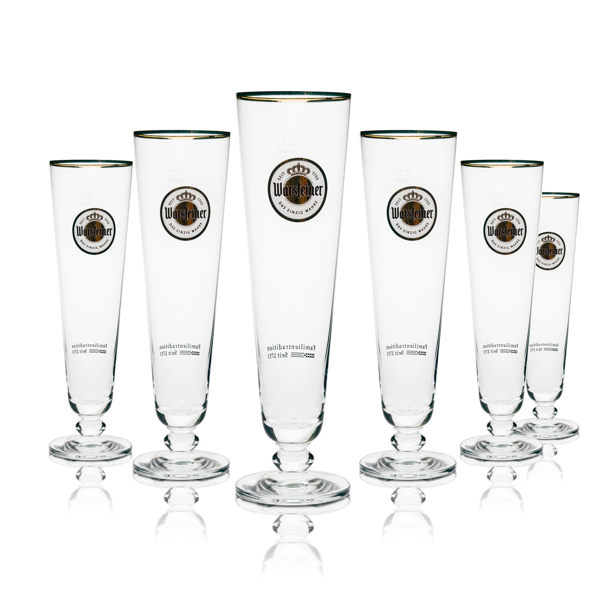 6x Warsteiner beer glass 0.4 l tulip shape, exclusive gold rim – View 4