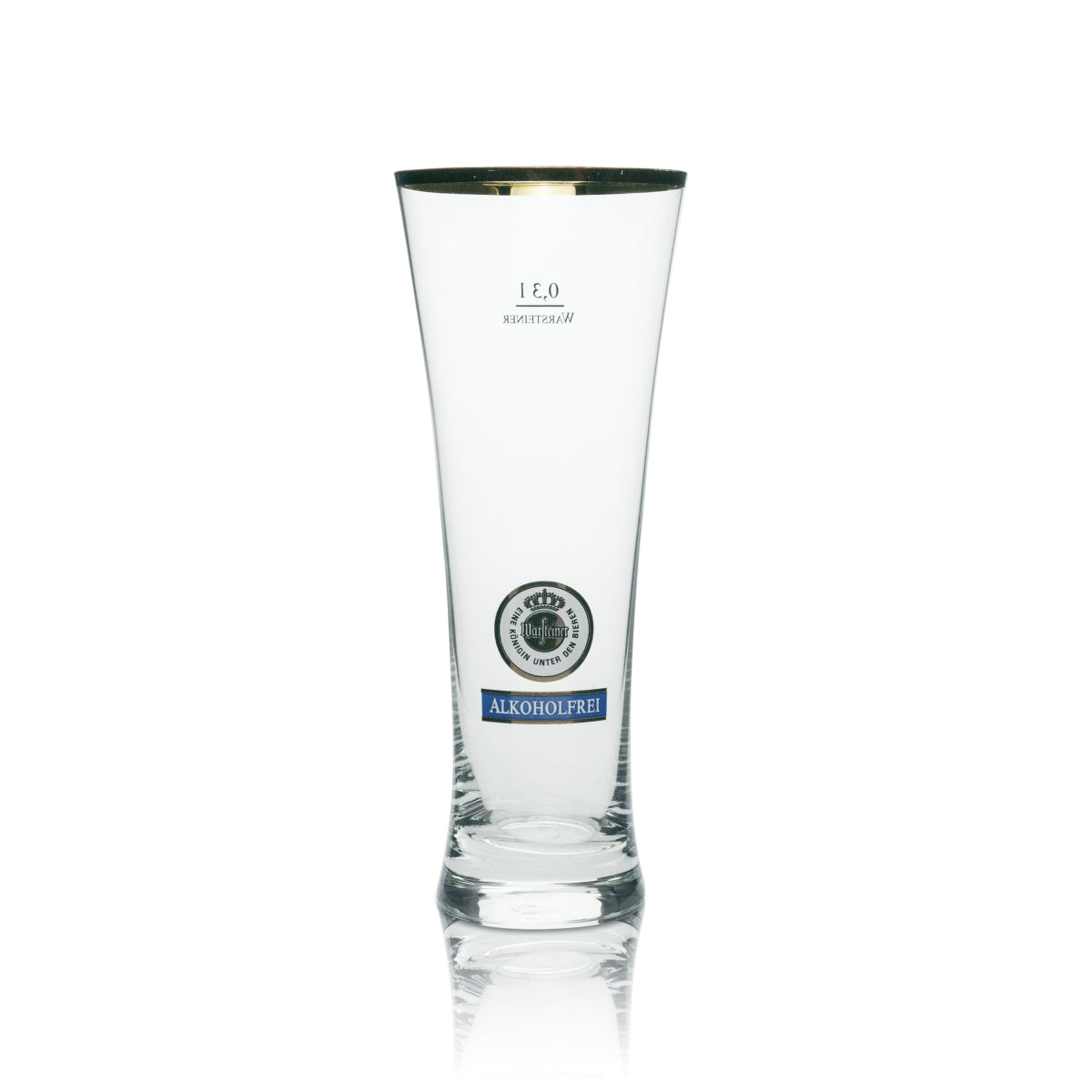 6x Warsteiner non-alcoholic beer glass, 0.3 l, gold rim – View 2