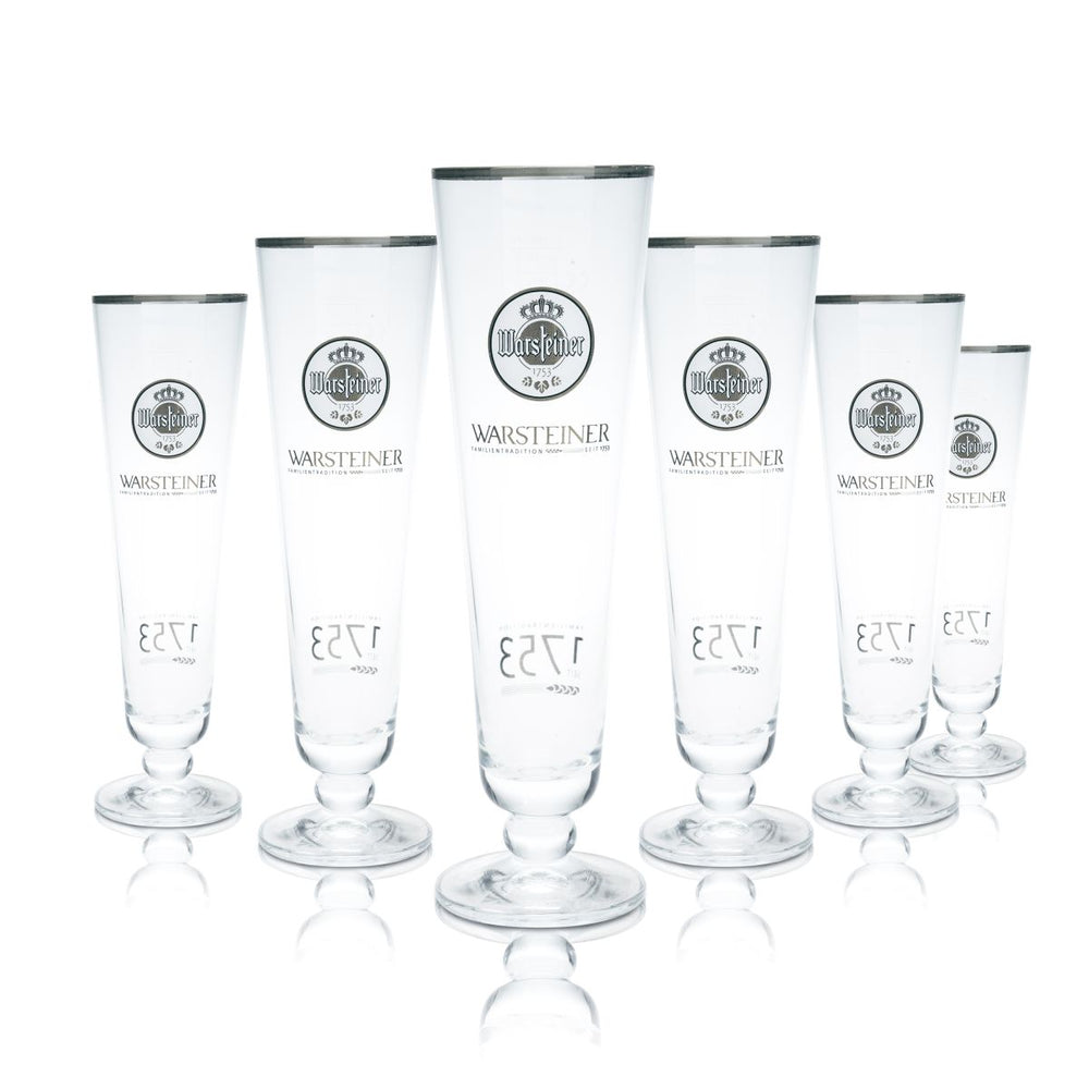 6x Warsteiner beer glass 0.25l beer goblet Pilstulpe 1753 Edition glasses set Gastro