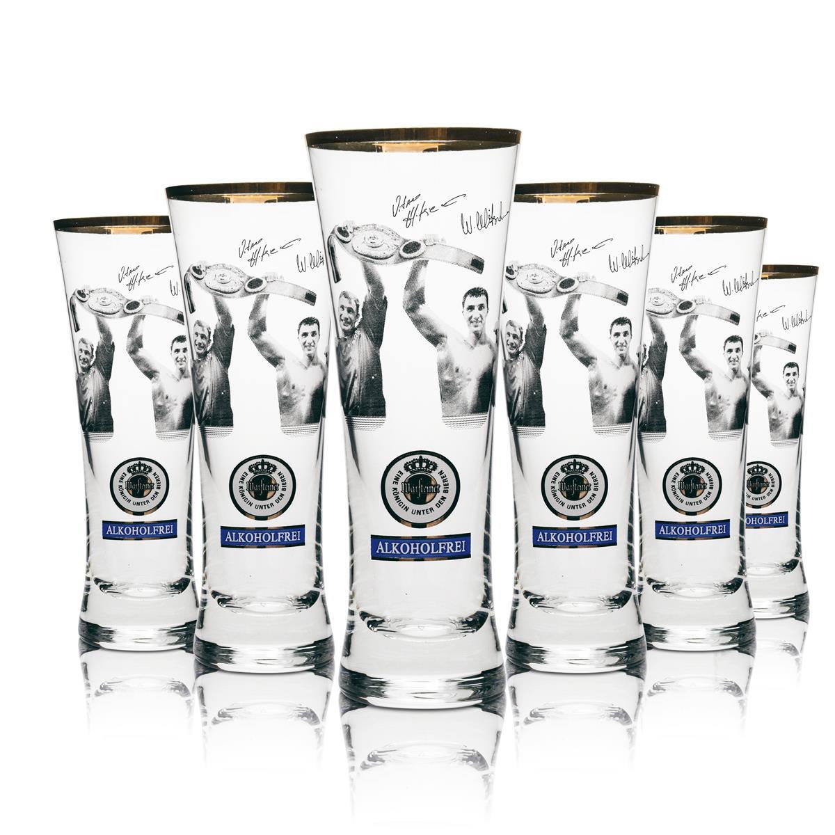 6x Warsteiner beer glass Klitschko collector's glass Alcohol-free glasses Special edition