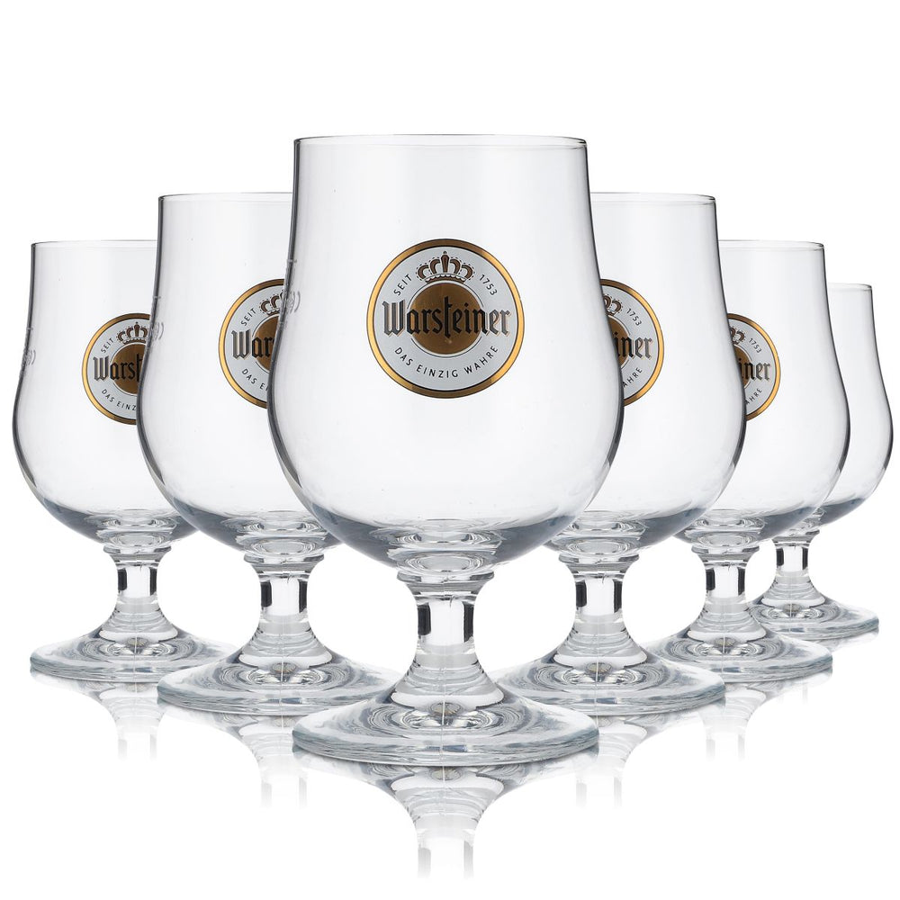 6x Warsteiner beer glass, spherical glass, 0.25 l, pilsner glass, swivel glass, trophy glass, Bristo large