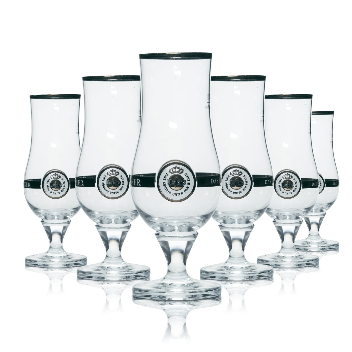 6x Warsteiner Glass 0.25l Beer Trophy Tulip Gold Rim Glasses Brewery Pils Gastro