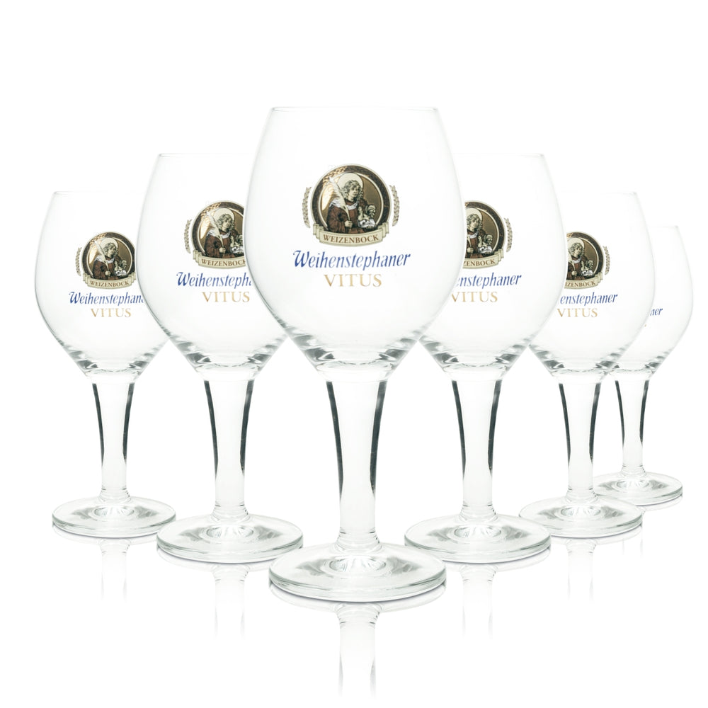 6x Weihenstephan beer glass 0.5l cup Vitus Maxime Sahm tulip glasses Pils