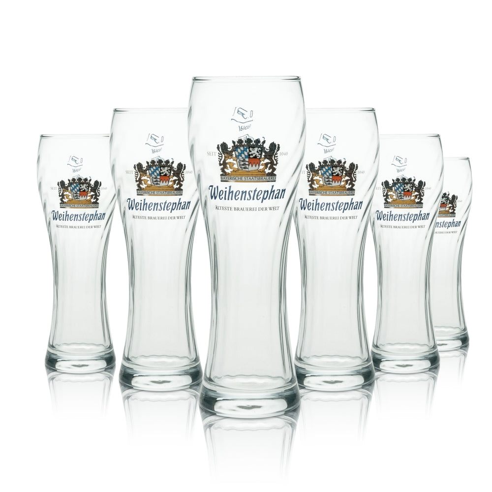 6x Weihenstephan Beer Glass Beer Glasses Wheat 0.3l Relief Rastal