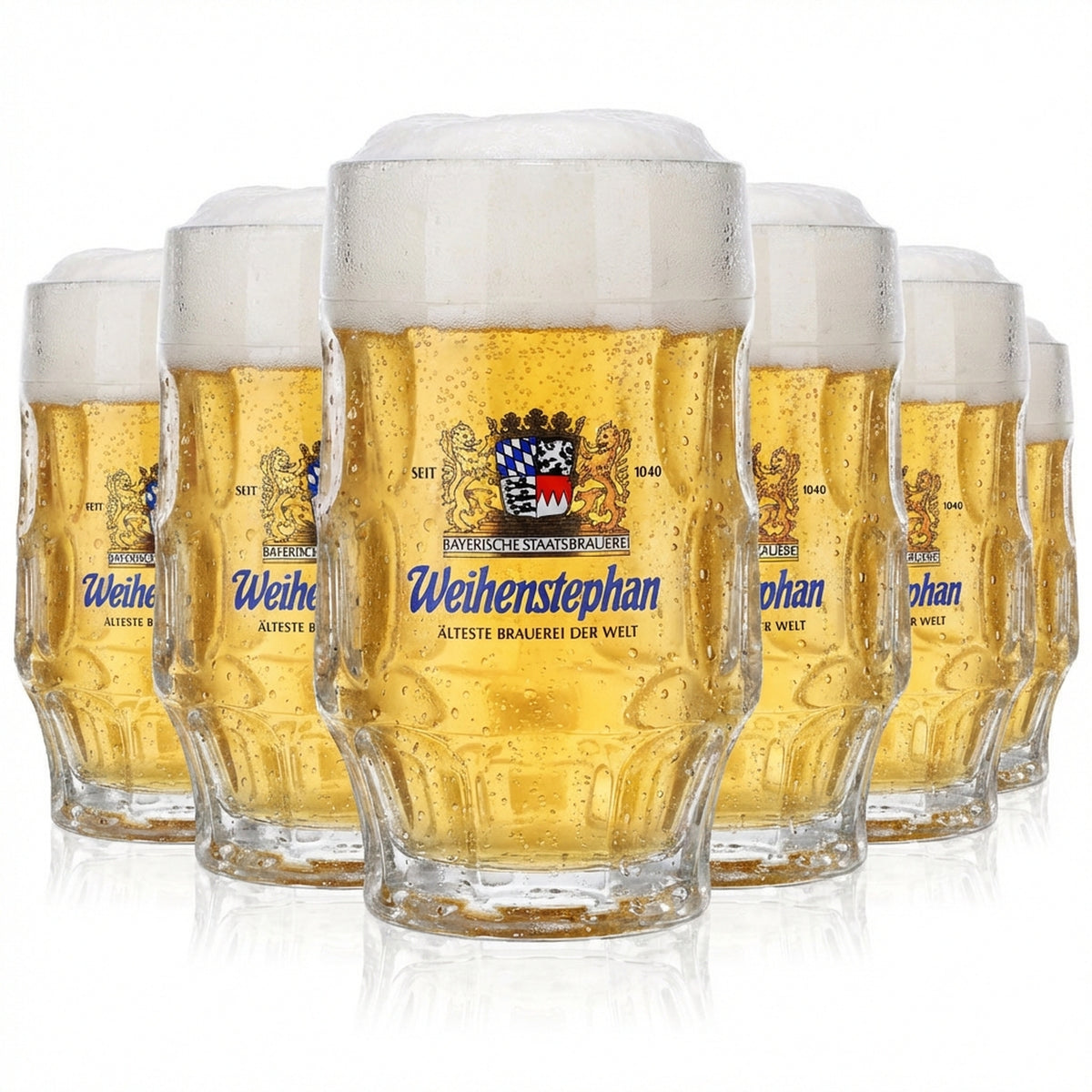 6x Weihenstephan beer glass, glass mug, beer mug, 0.3 l mug, Rastal