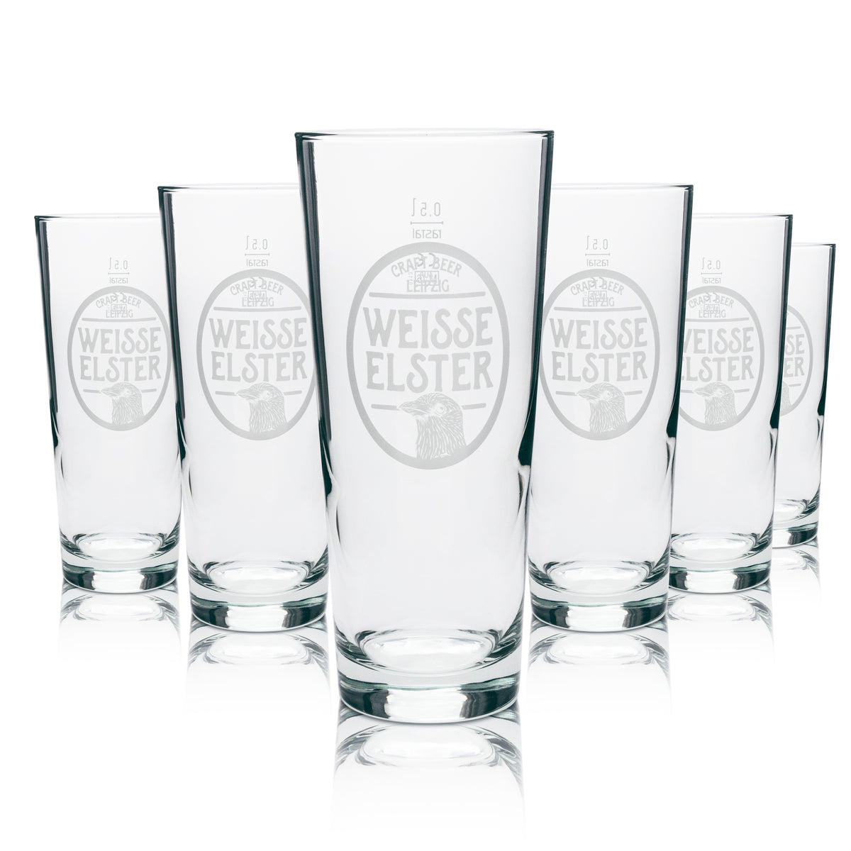 6x White Magpie Beer Glass 0.5l Mug Rastal – View 4