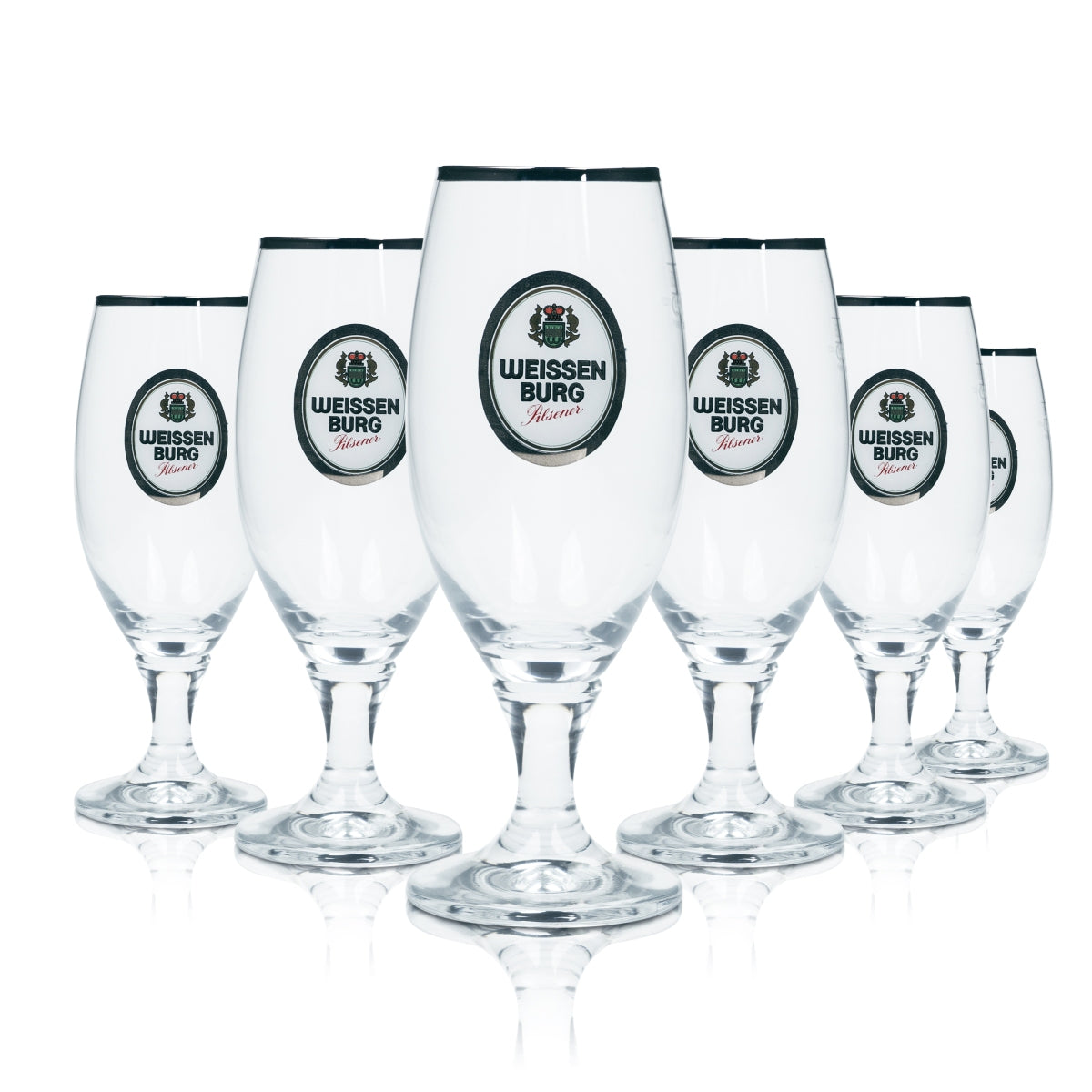 6x Weissenburg beer glass 0.25l cup with gold rim Ritzenhoff tulip glasses brewery