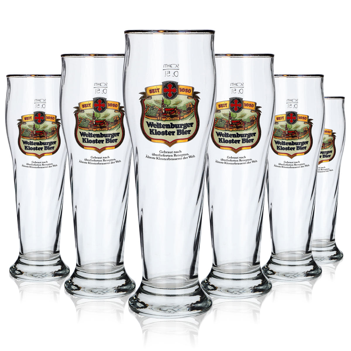 6x Weltenburger Kloster Beer Glass 0.5l Wheat Beer Glass Yeast Wheat Contour Glasses Set – View 5