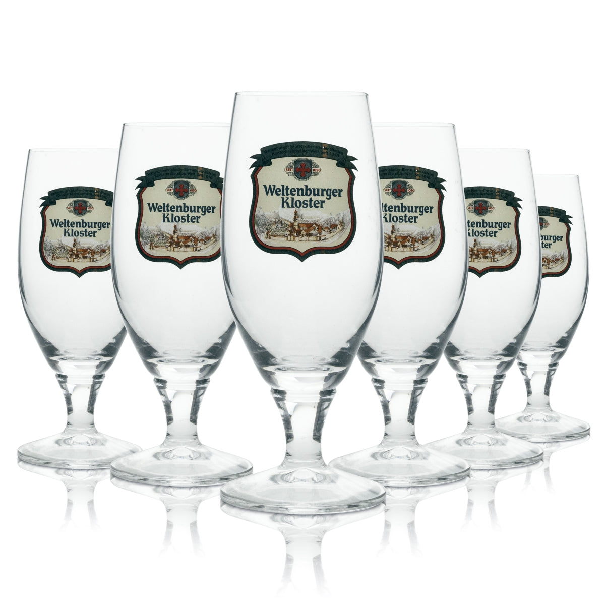 6x Weltenburger Kloster Beer Glass Trophy 0.2l Logo Red Rastal