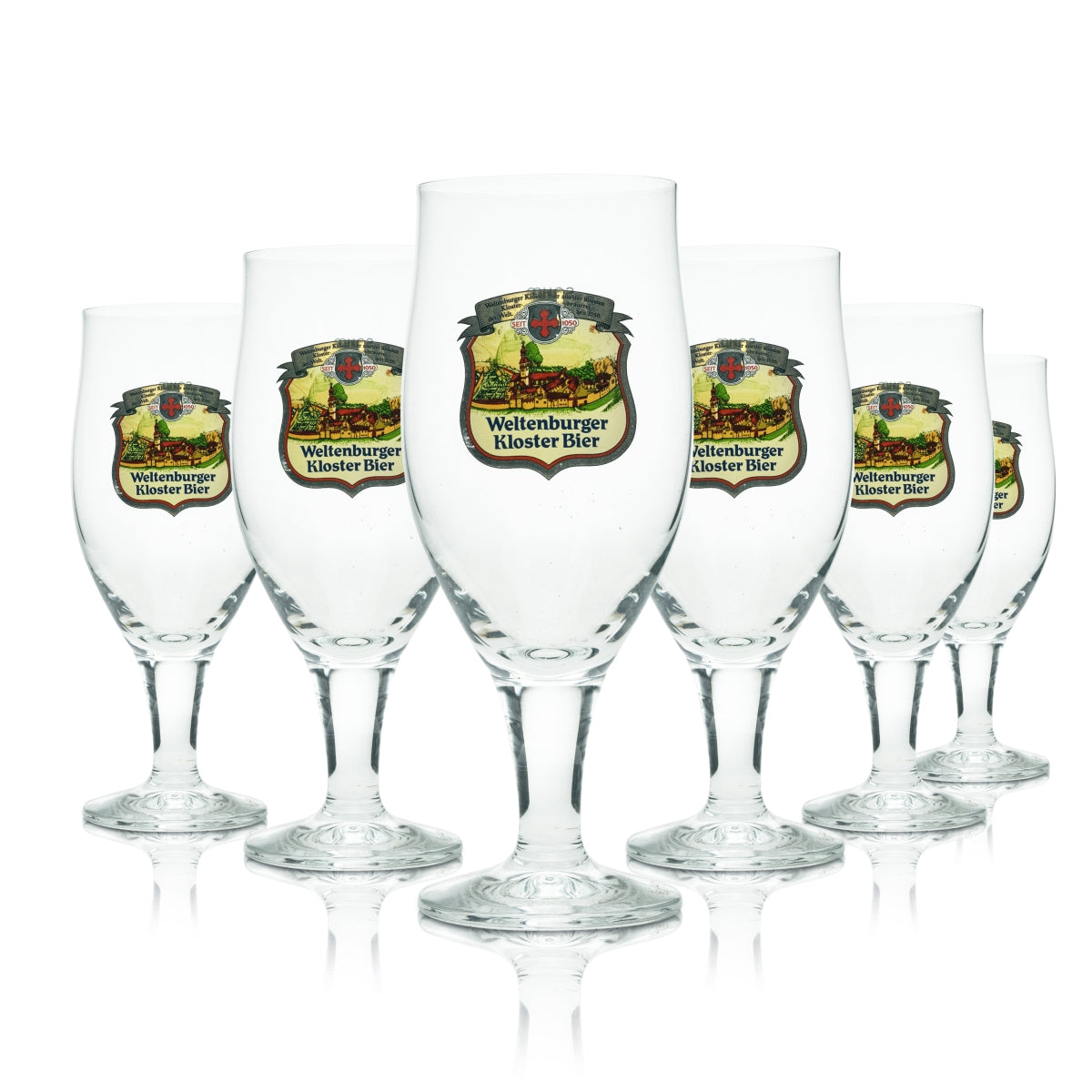 6x Weltenburger monastery beer glass trophy 0.3l Sahm