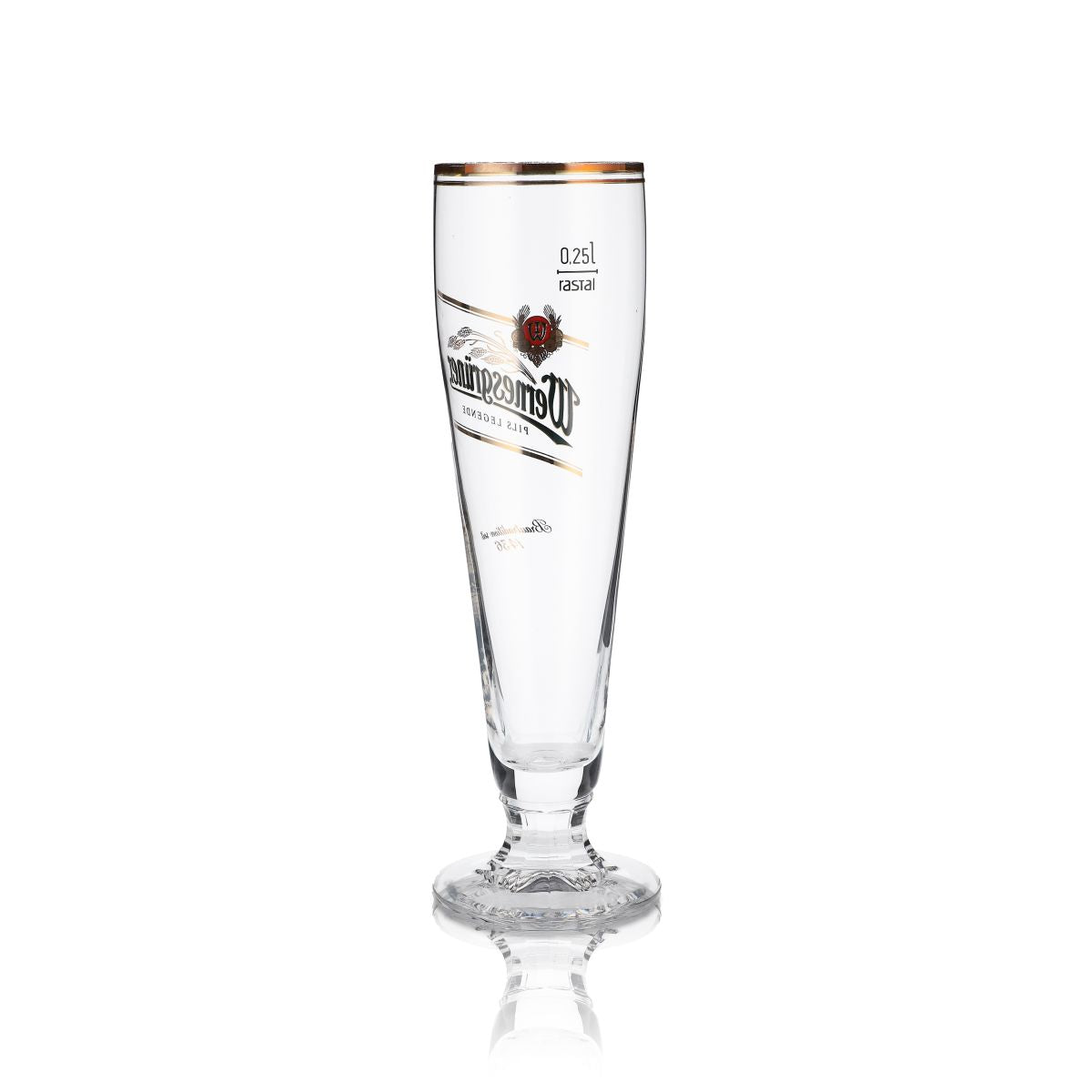 6x Wernesgrüner 0.25l trophy glasses, pilsner glasses with gold rim, brewery set – View 3