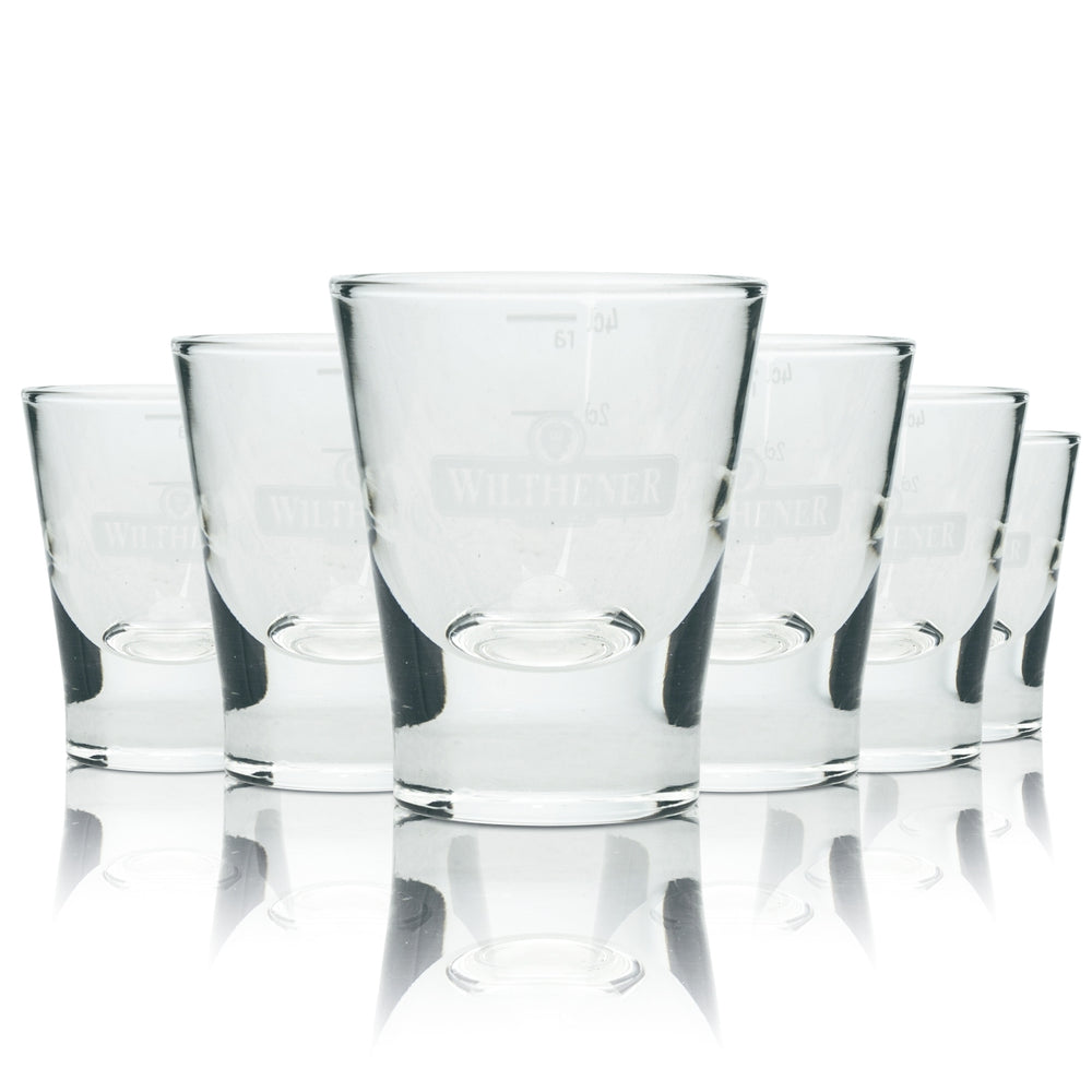 6x Wilthener liqueur glass 4cl shot glasses Caravelle short shot stamper bar