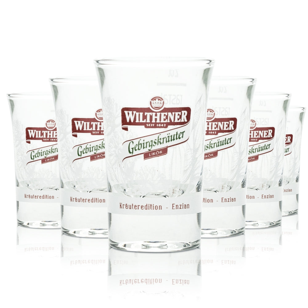 6x Wilthener Schnapps Glass 2cl Shot Glasses Short Stamper Gastro Eichstrich Bar