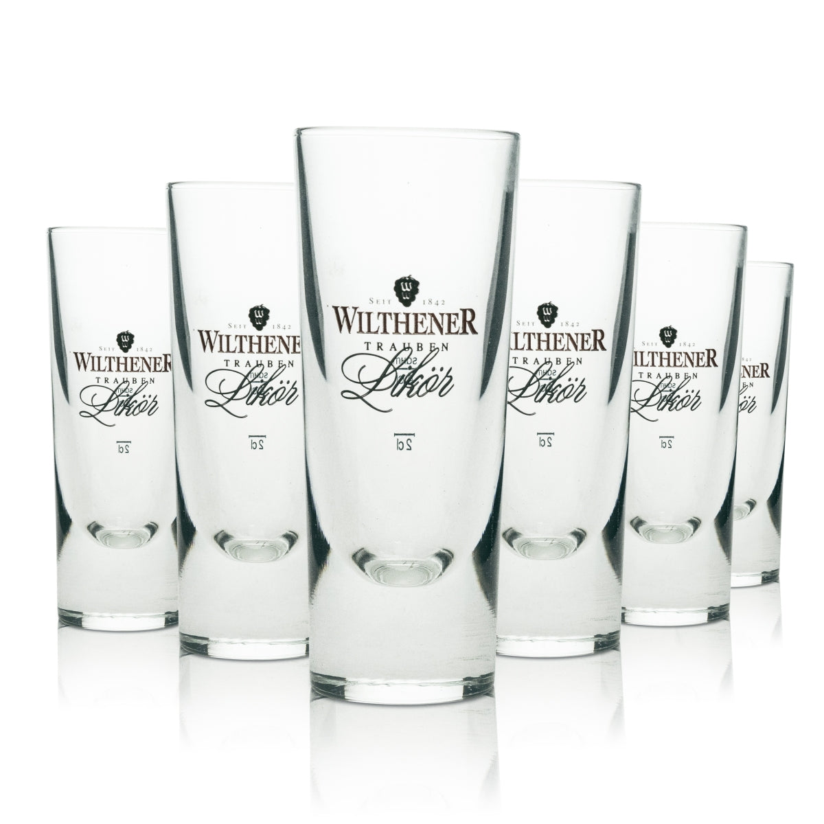 6x Wilthener brandy long drink liqueur glass sahm