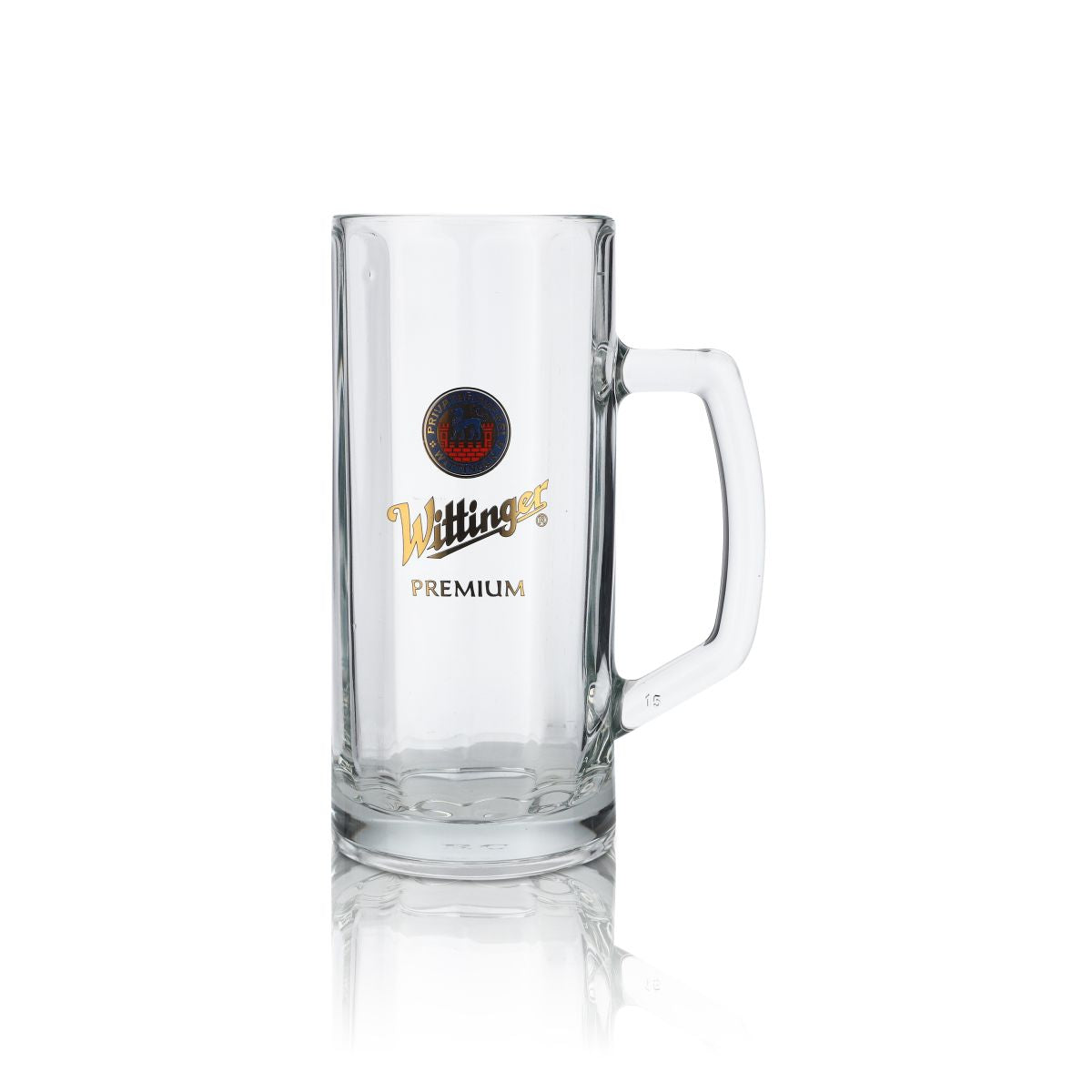 6x Wittinger beer glass 0.5l  Glasses Relief mug Beer mug Logo Blue Seidel – View 2