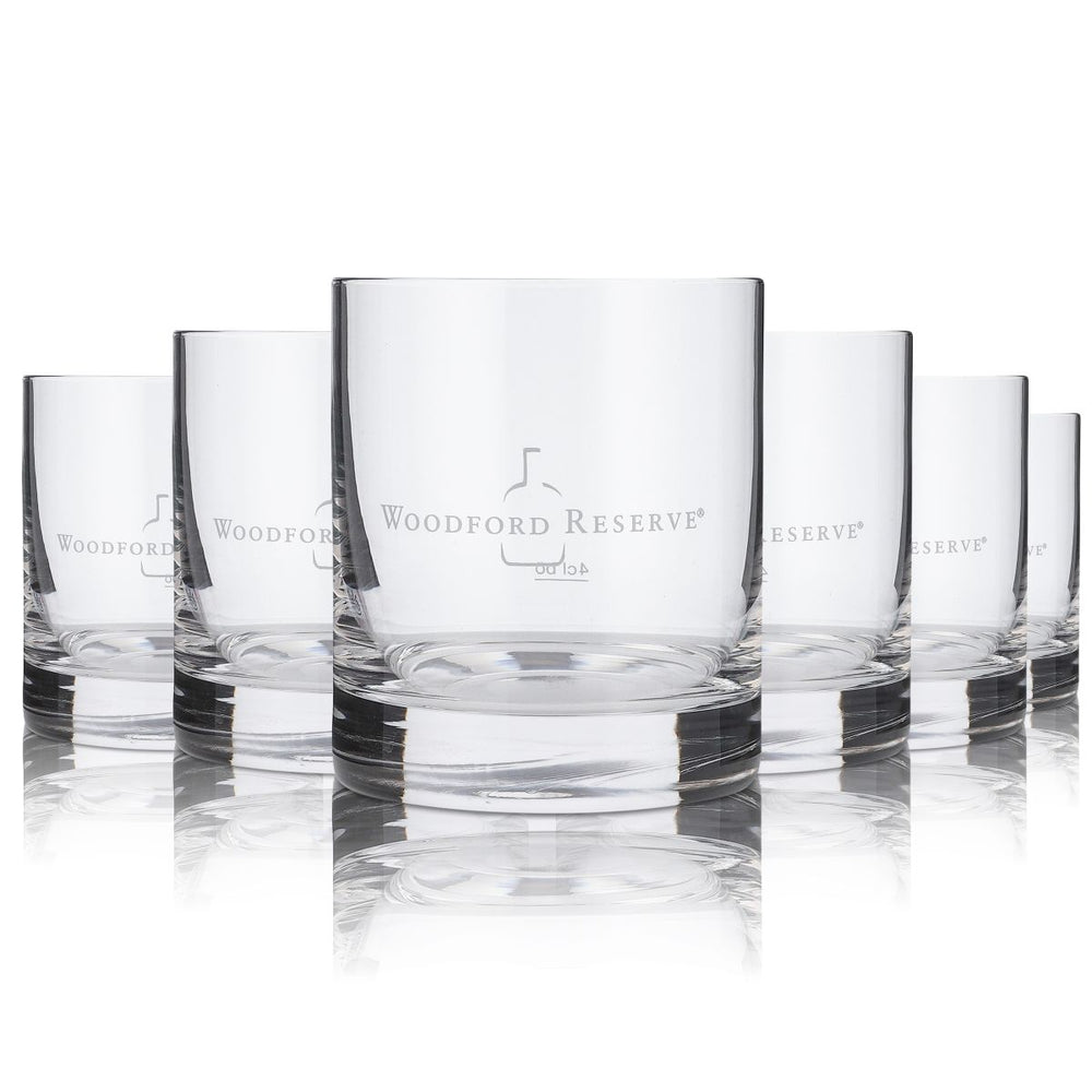 6x Woodford Reserve Glass 0,32l Whisky Tumbler Glasses Set American Rye Distilery