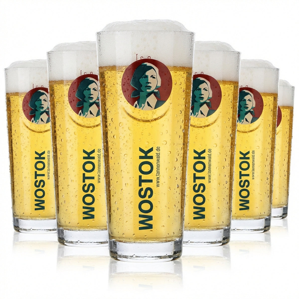 6x Wostok Lemonade Soft Drink Glass Lemonade Glass 0.2l Long Drink Glass Rastal