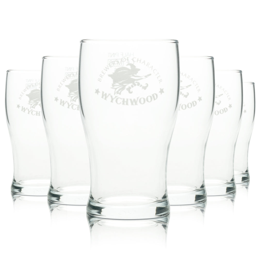 6x Wychwood Beer Glass 0.3l Mug 1/2 Pint Craft Beer Glasses England Willi Cup