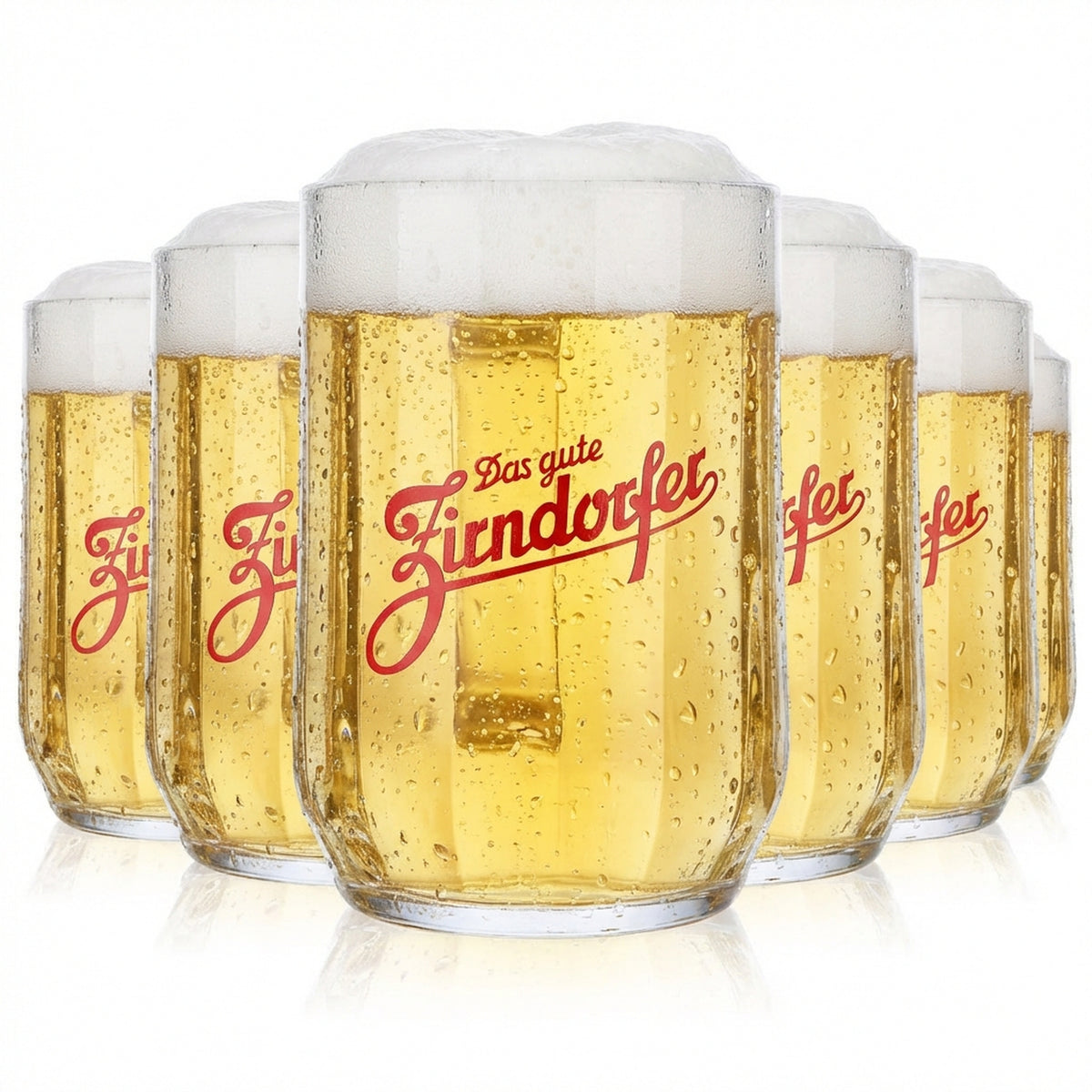 6x Zirndorf beer glass, beer mug, beer stein, Prague silhouette 0.5l