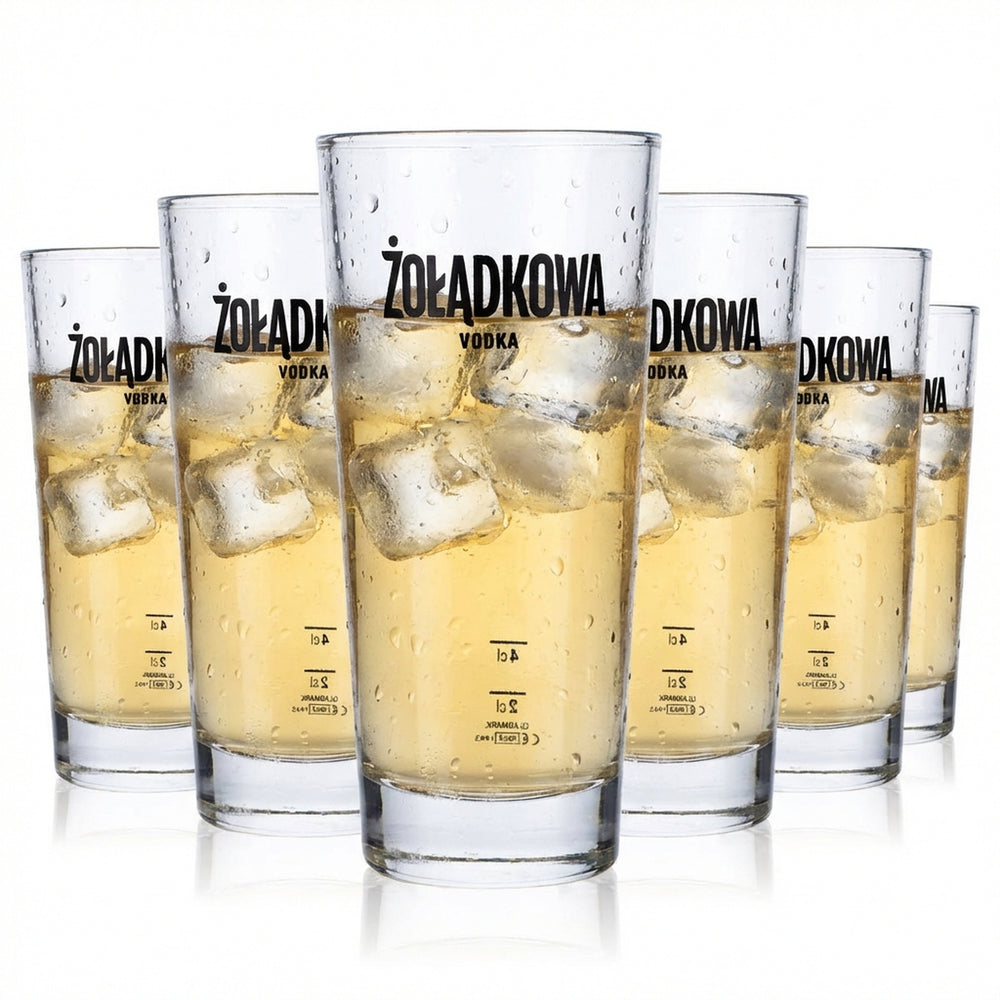 6x Zoladkowa Vodka Glass 0.33l Glasses Long Drink Glass Stackable Glass