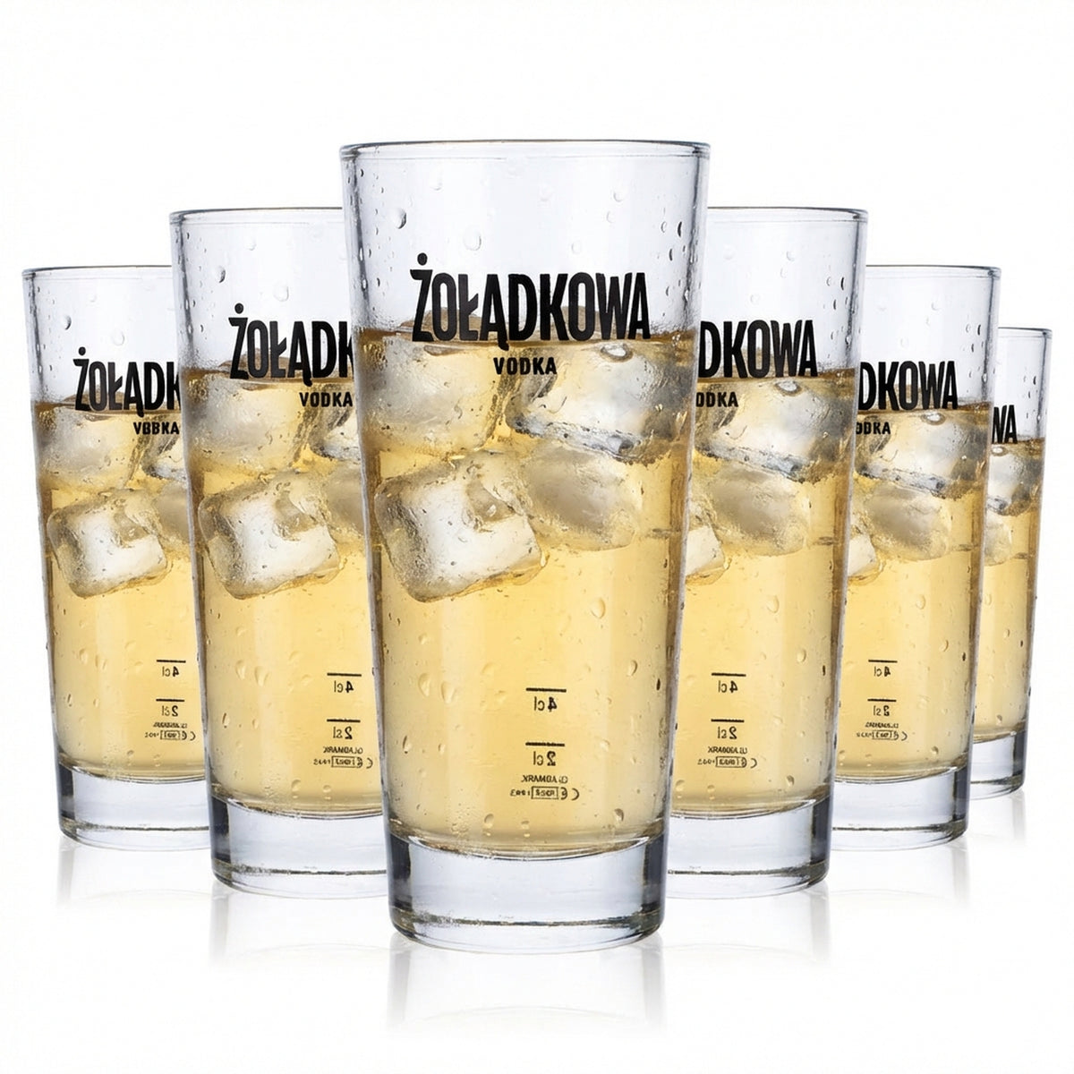 6x Zoladkowa Vodka Glass 0.33l Glasses Long Drink Glass Stackable Glass