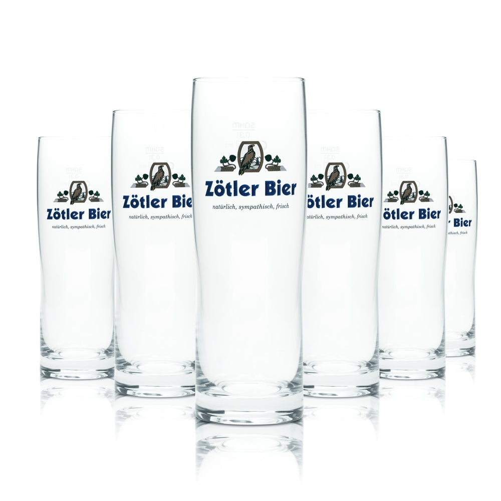 6x Zötler beer glass 0.3l mug glasses Allgäu Brewery Rettenberg Craft Gastro
