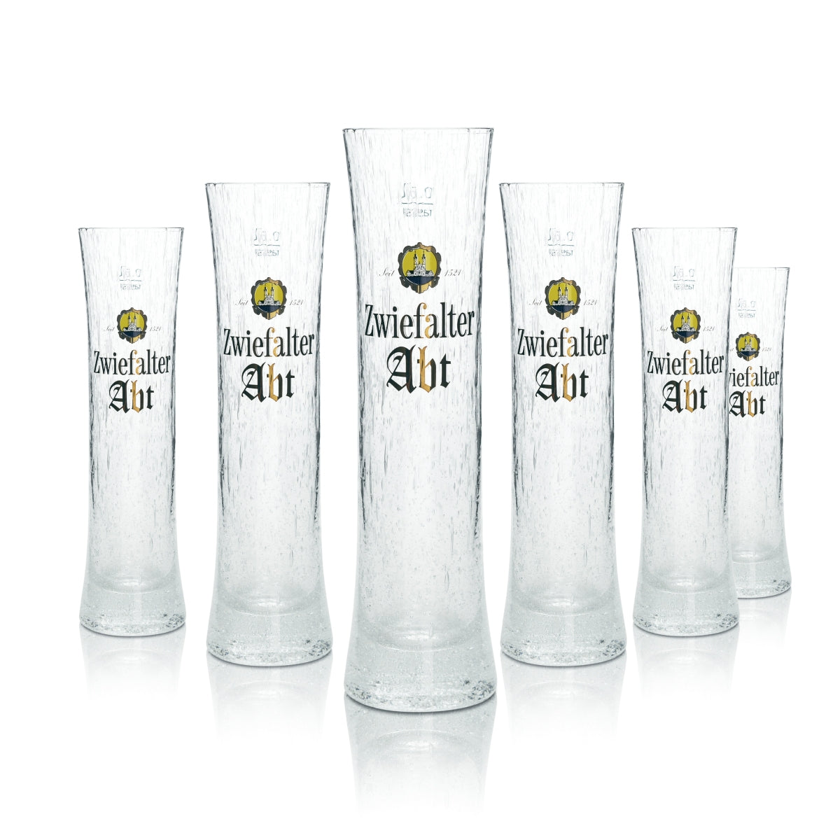 6x Zwiefalter beer glass 0.3l Abt ice cream pattern Rastal trophy glasses tulip Willi mug beer