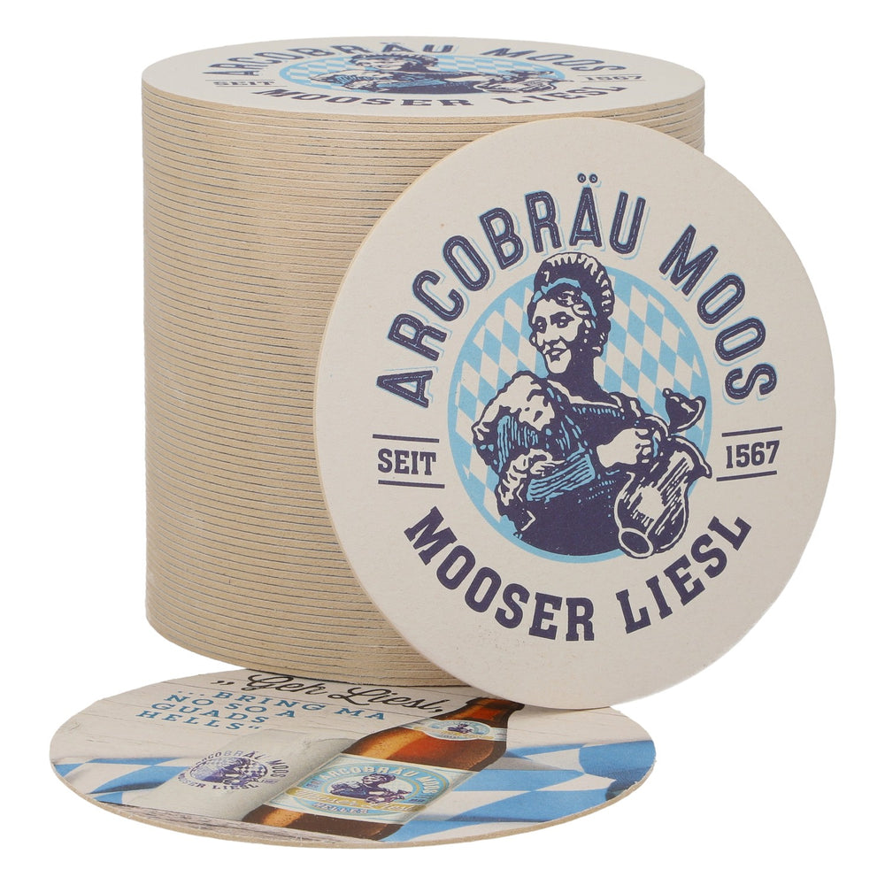 70x Arcobräu beer coasters, beer mats, glass coasters, round