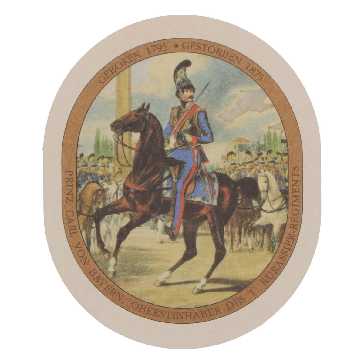 70x King Ludwig Beer Coasters, Dark, Back Side: Prince Carl