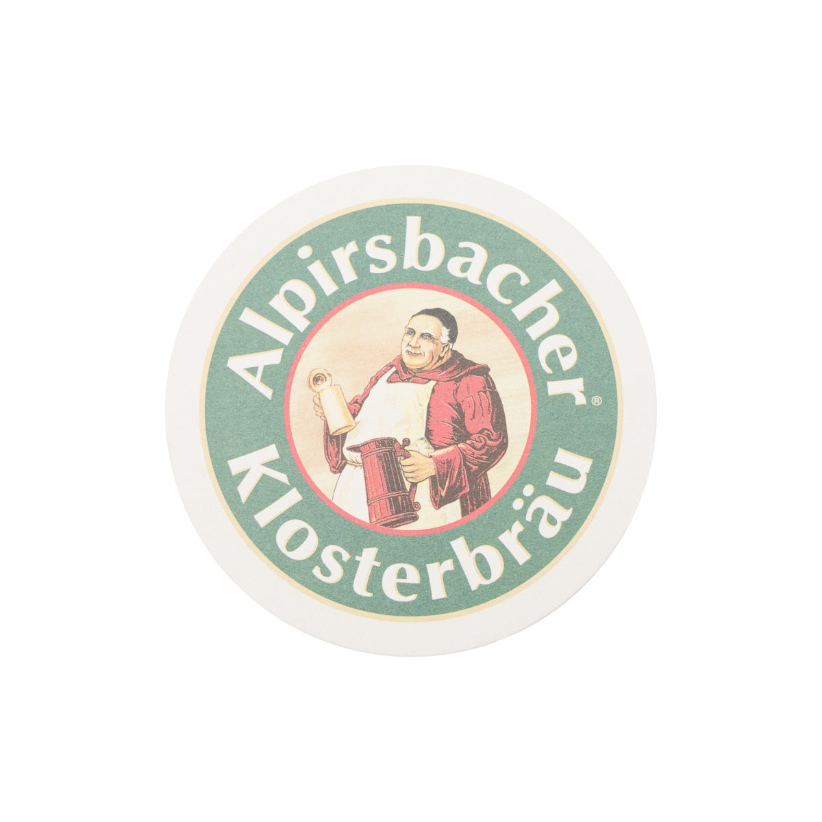 75 Alpirsbacher beer coasters, 10 cm glass coasters, Klosterbräu table protectors