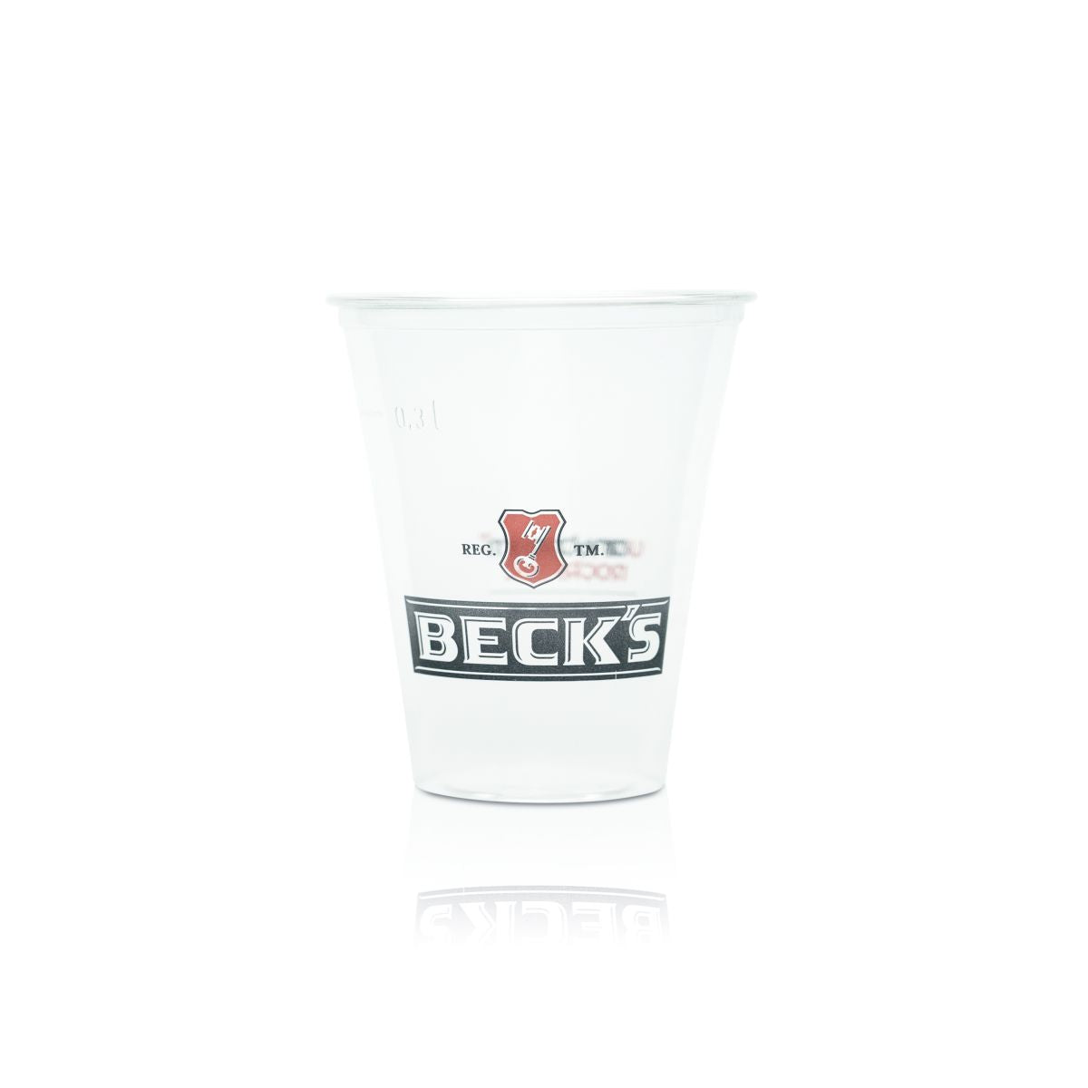 75x Becks plastic disposable cups, glass, 0.3 l, plastic beer cups, glasses, party, celebration – View 2