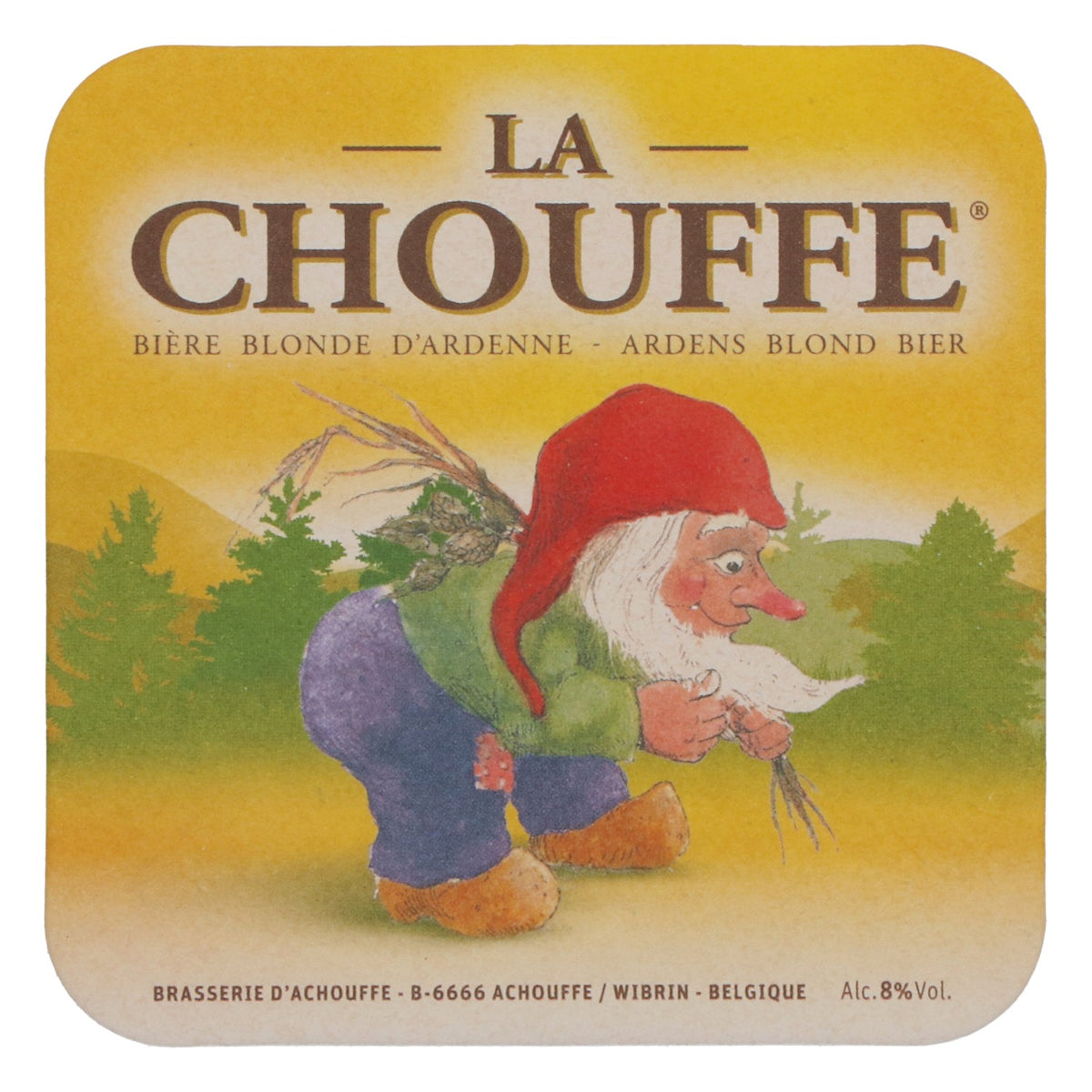 80x Brasserie D'Achouffe Beer Coasters Glass Coasters Yellow – View 3
